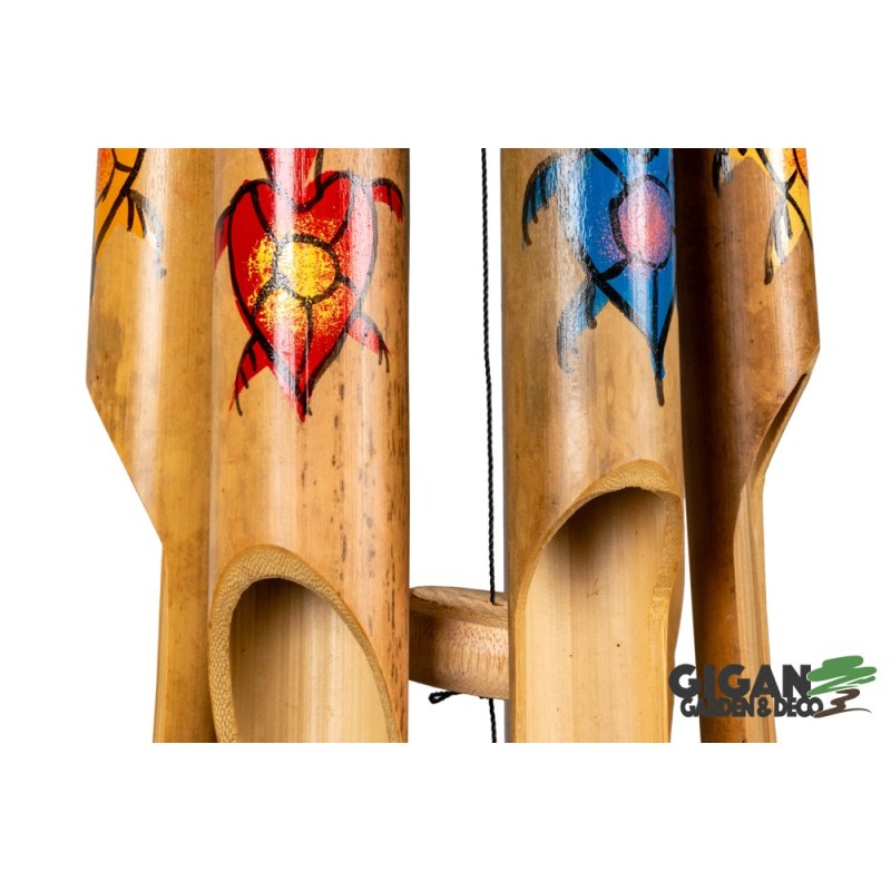 Carillon en bambou déco tortue 40cm