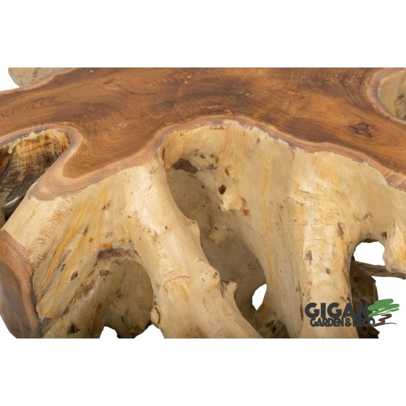 Table basse bois teck brull