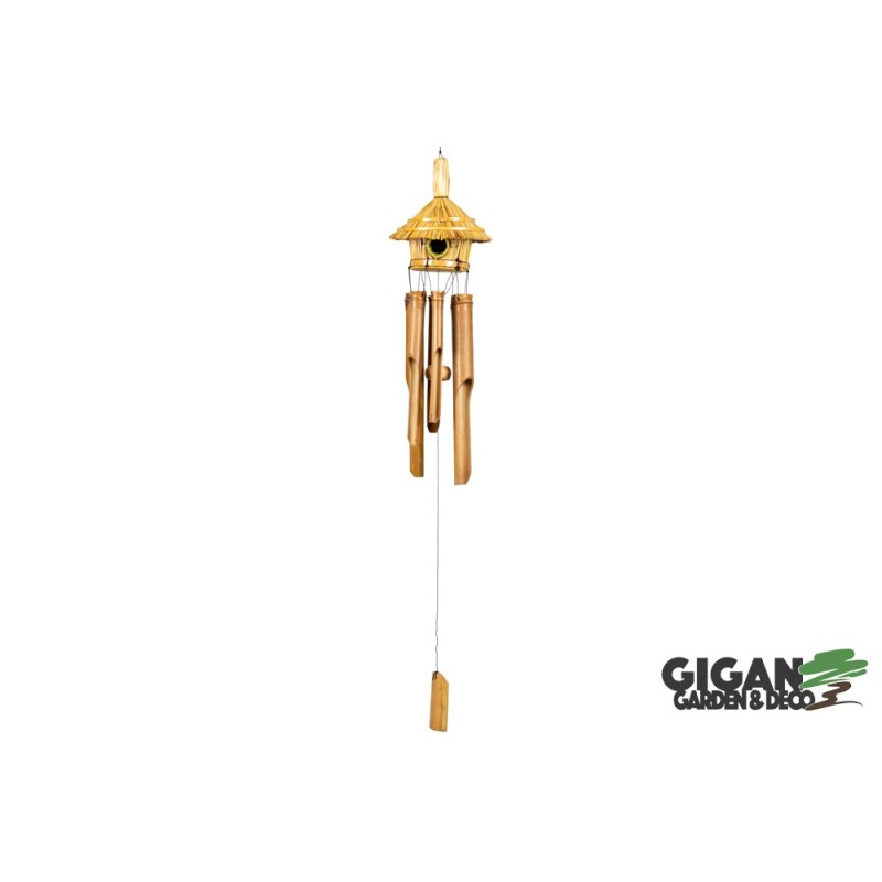 Carillon en bambou maison d'oiseau 30cm