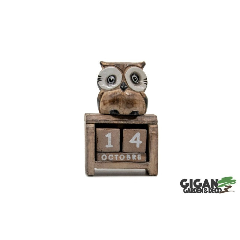 Calendrier en bois chouette