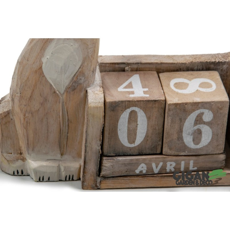 Calendrier chat en bois 20cm