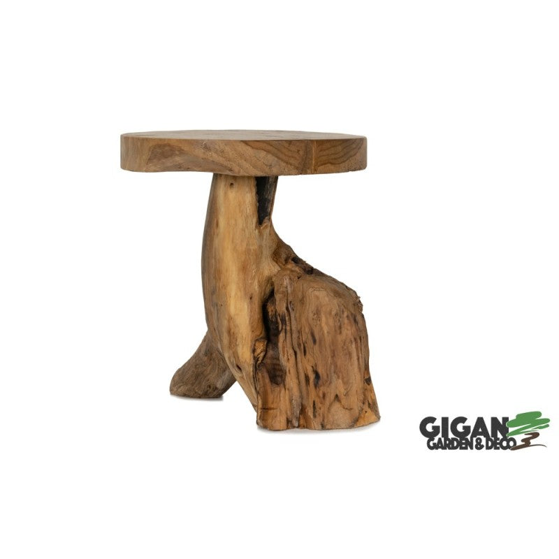 TABOURET EN BOIS Teck champignon