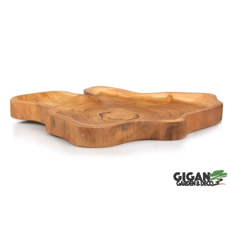 Assiette bois teck naturel