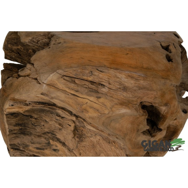 Tabouret en racine de teck bois boule