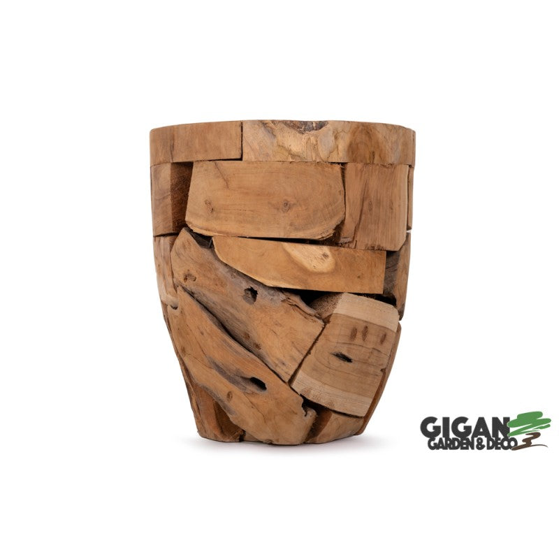 Tabouret tempel en bois de teck