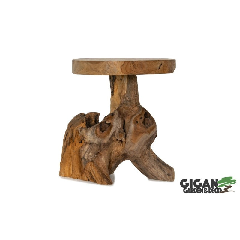 TABOURET EN BOIS Teck champignon