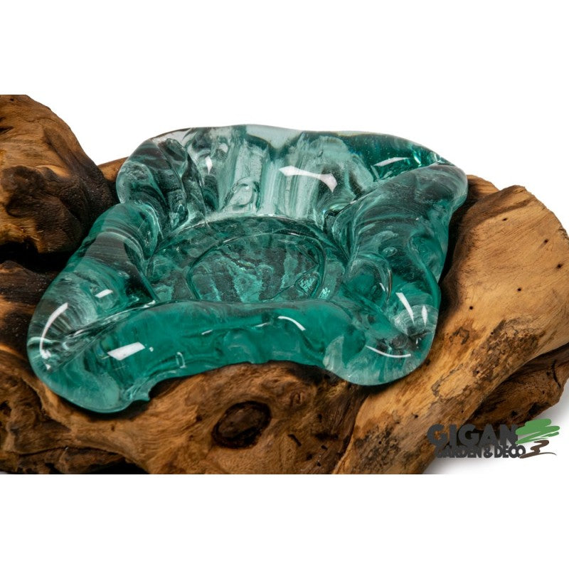 Cendrier verre racine bois de gamal