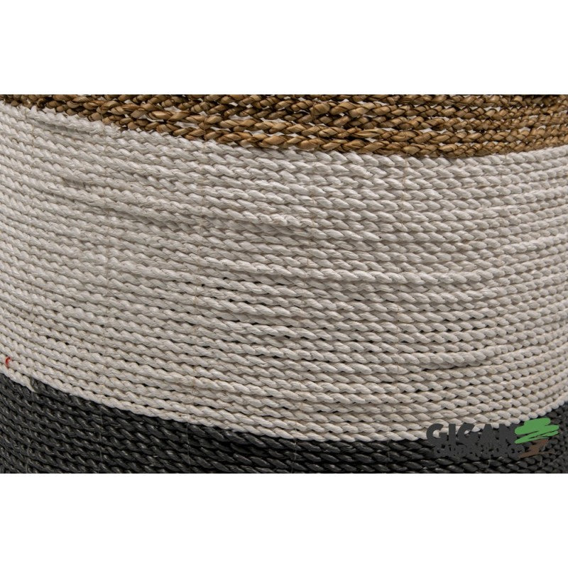 Set de 5 paniers Gris/blanc/marron naturel