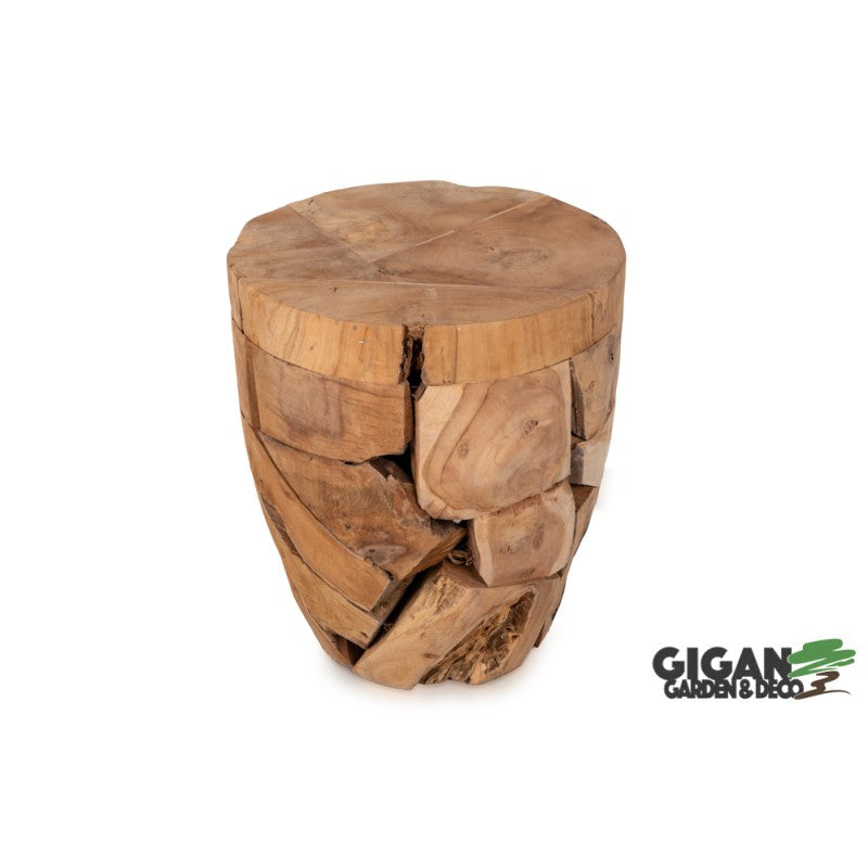 Tabouret tempel en bois de teck