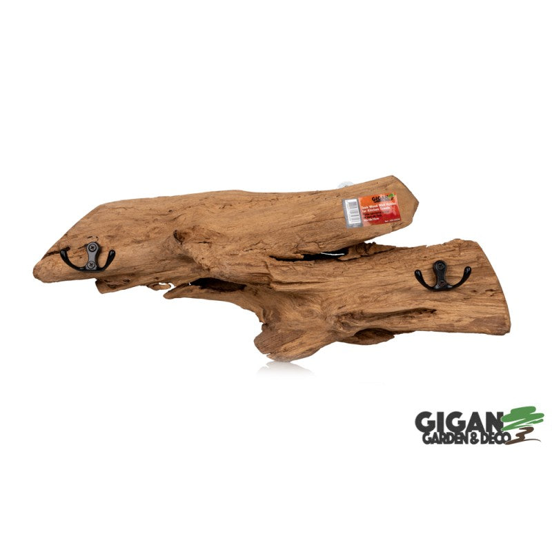 Porte manteau ou porte serviette mural en bois teck
