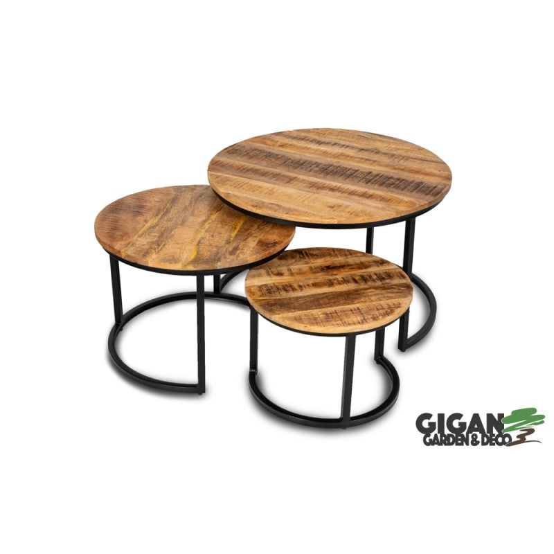 Table basse gigognes en manguier