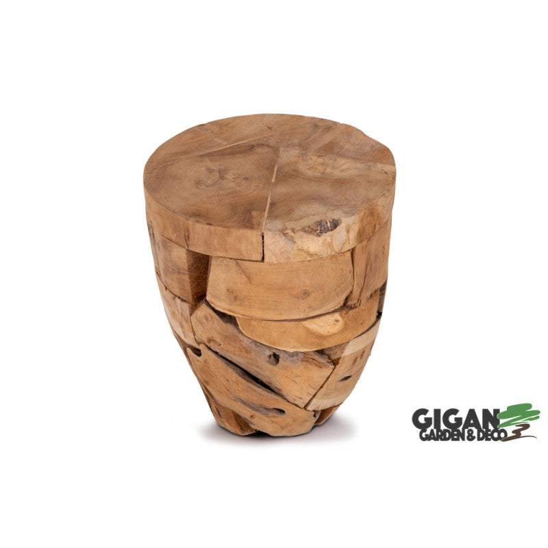 Tabouret tempel en bois de teck
