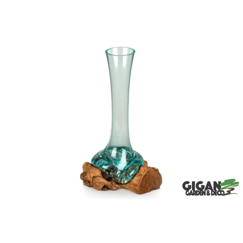 WOODEN GAMAL GLASS VASE 40cm