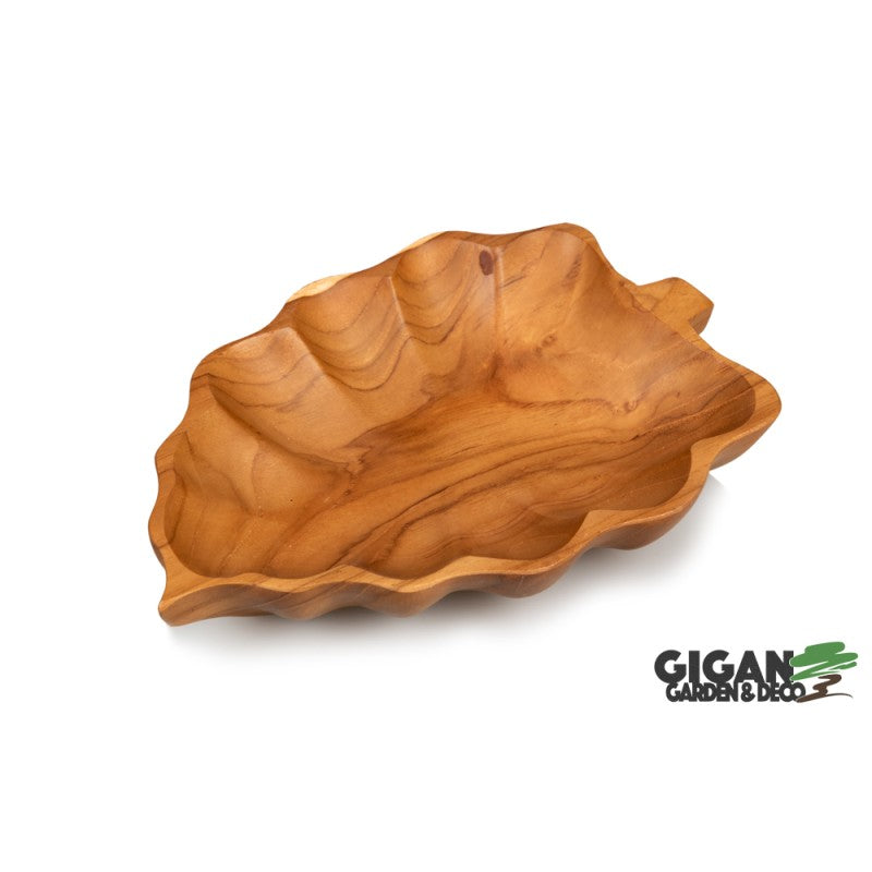 Plat forme feuille bois teck