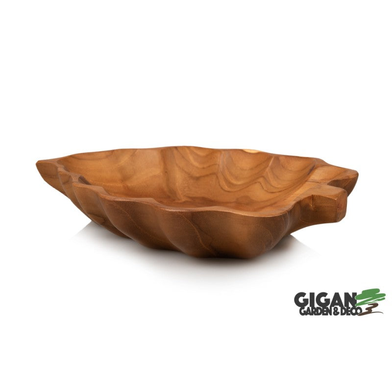 Plat forme feuille bois teck